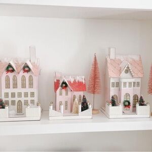 Jillian Harris Canvas collection cardboard Christmas village houses